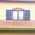 Louvre shutters with decorative hinges and handles