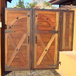 Entrance gate made from steel and wood with decorative embellishments NW/AC2 